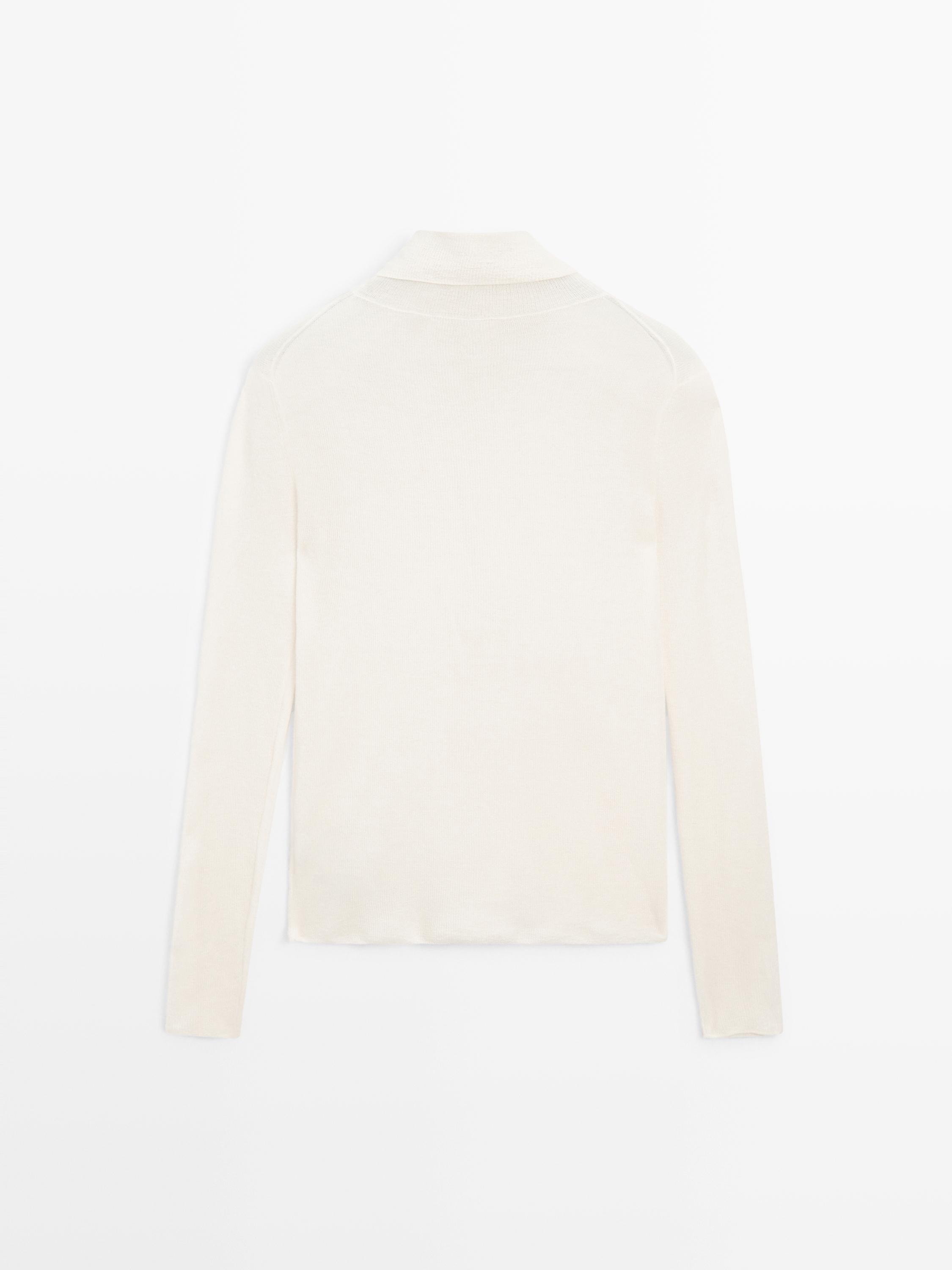 Knit 100% cashmere high neck sweater - LIMITED